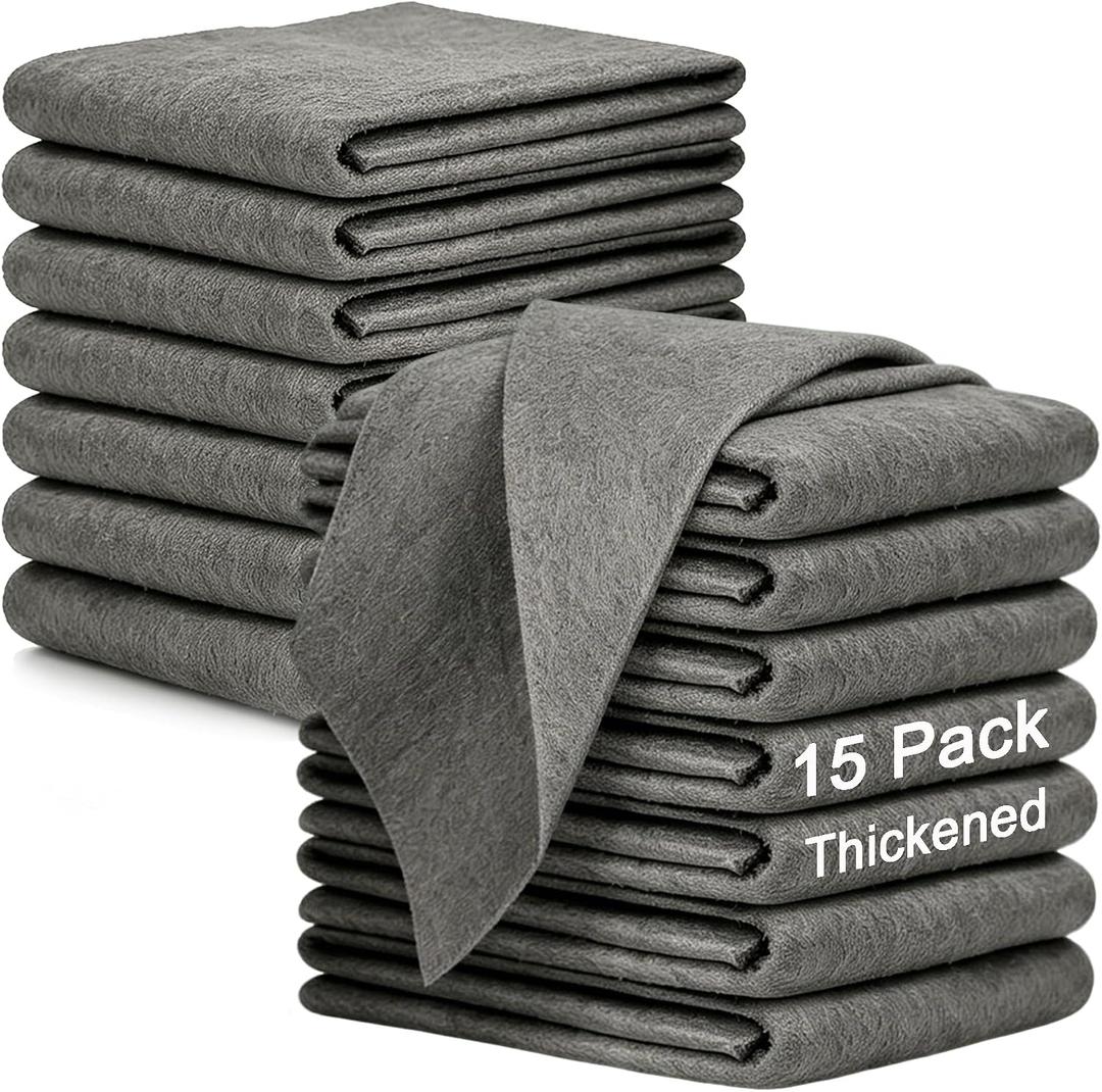 15 Pack Thickened Magic Cleaning Cloth, Microfiber Magic Cloths for Cleaning, Streak-Free & Lint-Free Glass Cloth, Reusable Magic Cleaning Wipes for Windows Glass, Mirrors, Car, 11.8 * 7.76 Inch