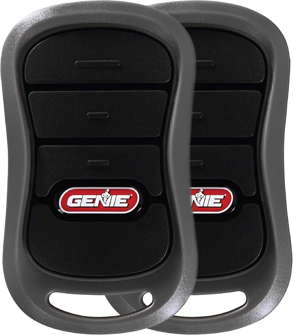 Genie 3-Button Garage Door Opener Remotes (2 Pack) - Each Remote Controls Up To 3 Genie Garage Door Openers -Compatibility Only With Genie Intellicode Garage Door Openers - Model G3T-R, Black