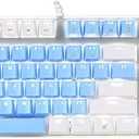 MageGee Mechanical Gaming Keyboard, New Upgraded Blue Switch 104 Keys White Backlit Keyboards, USB Wired Mechanical Computer Keyboard for Laptop, Desktop, PC Gamers(White & Blue)