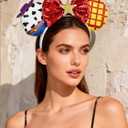 A Miaow Sparkling Headband Glitter Bow Hair Hoop Women Adults Butterfly Sequin Hair Clasp Halloween Party Festival Park Hair Accessory Costume (WD Story)