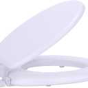 Soft Standard Vinyl Toilet Seat, White - 17 Inch Soft Vinyl Cover with Comfort Foam Cushioning - Fits All Standard Size Fixtures - Easy to Install Fantasia by Achim Home Decor