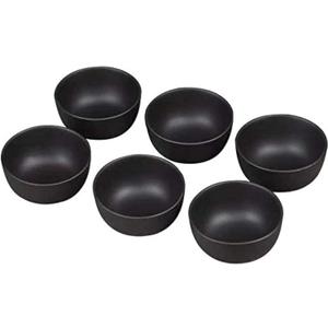Purple Sand Mini Tea Tasting Cup Set of 6 - Kung Fu Tea Cup, Ceramic, Black