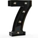 Light Up Black Alphabet Marquee Number Sign LED Marquee Number Lights Sign for Night Light Home Bar Christmas Lamp Birthday Party Wedding Decoration 7