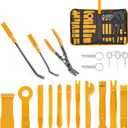 GOOACC 19Pcs Trim Removal Tool Set Panel Fastener Clips Removal Automotive Plastic Upholstery Pliers Removal Install Removal Car Tool with Storage Bag for Trim Panel Audio Clip Pliers Terminal-Yellow