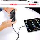 4FT Multiple Charger Cable, 2Pack, 2-in-1 USB C, USB A to Dual USB C Cord, Multi USB Type C Splitter Cable for iPhone 16/15 Pro Max, iPad Air/Pro, Galaxy S24, Google Pixel,Android,Car