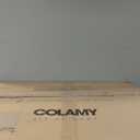 COLAMY Wooden Dining Chairs Set of 1, Modern Fabric Upholstered Kitchen Chairs, Farmhouse Dining Room Chair with Foot Pegs, Camel