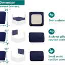 Outdoor Cushion Covers Replacement 10 Pcs Patio Cushion Covers fit for 4-Seater Wicker Rattan Sectional Couch Sofa Outdoor Cushion Slipcovers Set Seat and Back Cover Only, Grey Heather