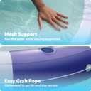 SLOOSH Inflatable Pool Lounger Float with Mesh, 80" x 80" Tanning Pool Floats, Double Lounger Round Ring for Adults, Floating Mat Raft for Lake and Beach with Cup Holder