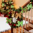 2 x Red Green Christmas Bows Decoration 12Pcs Christmas Wreath Bows Ornaments Large Xmas Tree Bow Ribbon Ornaments Glitter Dot Stripe Bows Ribbons Decoration for Xmas Garland Wedding Home Holiday