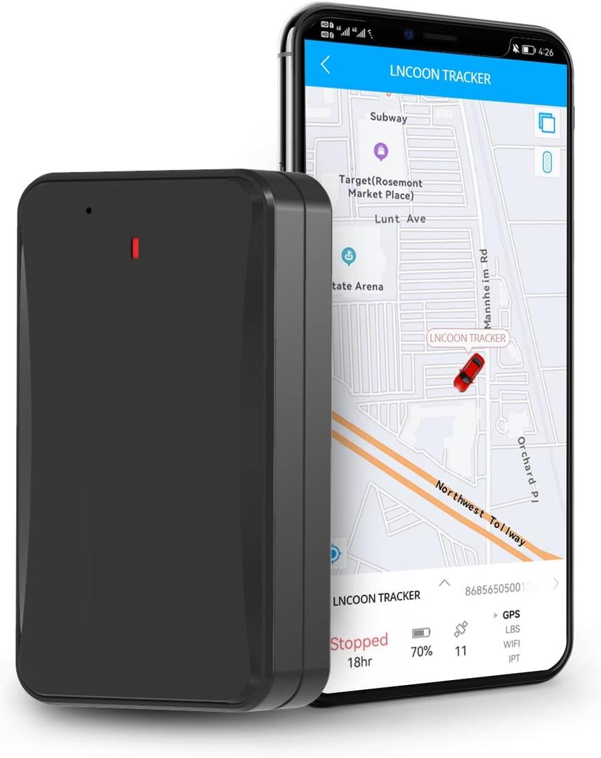 4G GPS Tracker for Vehicle, Real-time Tracking Device for Car Hidden, Accurate Positioning with IP65 Waterproof, Removal Alert for Vehicle Management, Asset Tracking-Subscription Required