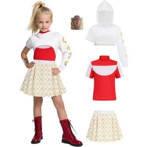 IBQ Kids Costume Set for Cheerleader Costume Girls Halloween Dress Up (130 7-8 Years)