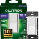 Lutron Diva LED+ Dimmer Switch with Night Mode for Bathrooms, Paddle Dimmer Switch for Dimmable LED Bulbs, UL Listed, Single-Pole/3-Way, No Neutral Wire Required, White (DVCLN-153PG-WH)