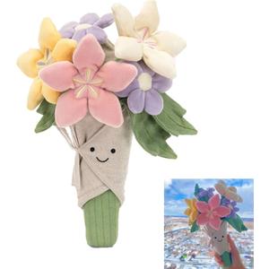 QYN Stuffed Flower Plush Bouquet Flowers Decor Funny Gifts for Women Friends (Multicolor)