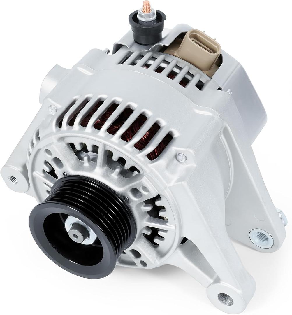 Alternator Fit for Toyota Corolla 2003-2008, Pontiac Vibe 2003-2008, for Toyota Matrix 2003-2008, Celica 2000-2005, 1.8L - Replace 1022111900 13878 12V 80A 6-Groove Pulley Alternator