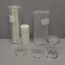 Irenare Unity Candles with Holder for Wedding Ceremony Wedding Decortions Accessories Glass Candle Holder Pillar Candle for Formal Events Church (Delicate)