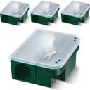 Qualirey 4 Pcs Rat Bait Station with Keys Rodent Trap Box,Clear,Green