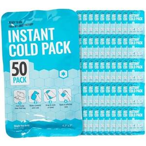 ICEWRAPS 4x7 Instant Cold Pack - Bulk Box of 50 | Cold Compress Instant Ice Pack for Emergency | Disposable Ice Packs for Injuries | Instant Breakable Ice Packs for First Aid and Sports
