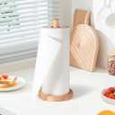 2 x Wooden Paper Towel Holder - Large Size Solid Wood Paper Towel Holder with Anti-Skid Base for Kitchen, Living Room,Bathroom