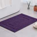 GRANNY SAYS Bathroom Rugs Non Slip Washable, Soft Bath Mats for Bath, 16" x 24", Super Absorbent Bath Mat Small Rug, Shaggy Bathroom Floor Mat, Tub and Shower, Purple