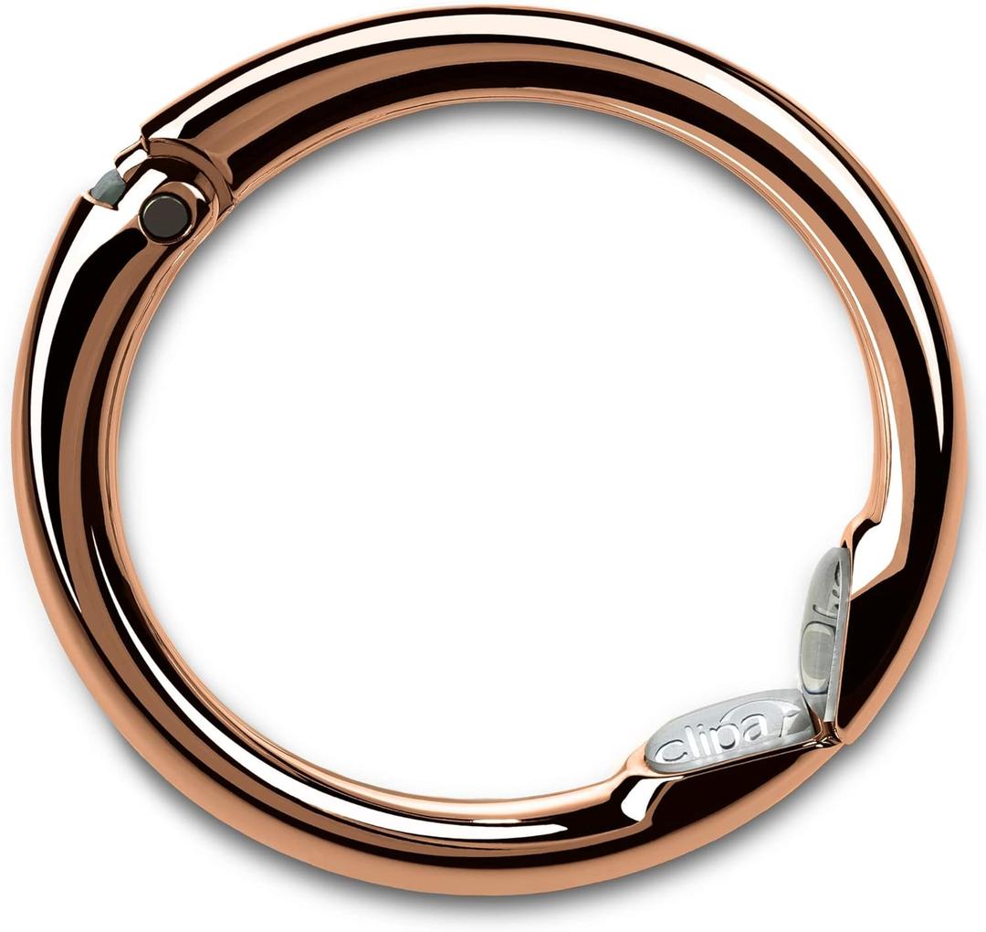 Clipa Bag Hanger - The Ring That Opens Into a Hook, Closes Automatically | Hangs Almost Anywhere in Just 1/2" of Space | Holds 33 lbs Yet Weighs Only 1.6 oz | 8 Styles | (Polished Copper)