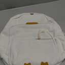 Cute Dcuk Backpack for Teens Girls Women, Kawaii Funny Aesthetic Corduroy Bookbag for High Middle School, White (Medium)