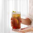 Vintage Ribbed Glassware Set with straws, 16oz Drinking Glasses, Origami Style Set of 4, Fluted Design, Ideal for Water, Iced Coffee, Juice, Beer, Milk, Cocktail, Gift