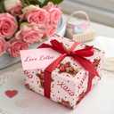 2 x WRAPLULU Valentine's Day Wrapping Paper - 4 Jumbo Sheets, 28 * 40 Inches - Pink Gift Wrap with Cute Highland Cow, Hearts, Bow, Candy and 'XOXO', Perfect for Valentines Couples Girlfriend Boyfriend