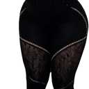 WEICHUJIAN Women Sexy Mesh 2 Piece Outfits Hollow Long Sleeve See Through Jumpsuit Club Party Bodysuit and Legging Set Large-X-Large, Black