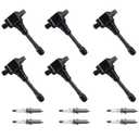 UF550 6Set Ignition Coil Pack Iridium Spark Plugs for 2007-2019 Infiniti EX35 G25 G35 M35 M35h Q50 Q70 QX60 2.5L 3.5L V6, Nissan 350Z Altima Maxima Murano Pathfinder Quest 3.5L V6, Replace C1670