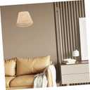 Bamboo Woven Lamp Shade Beige 17.00X17.00X12.00cm, 16x13cm