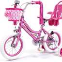 WinHope Fairy Girls Bike with Doll Seat, 12-20 Inch Kids Bike for Ages 2-12