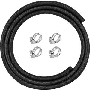5/16 Fuel Line Hose - 7 FT Fuel Hose for Small Gas Engines and Generators, NBR Rubber Gasoline Tube with 4 Fuel Hose Clamps