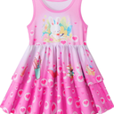 LQSZ Girls Dress Easter Cartoon Summer Vest Sleeveless Tutu Princess Casual Dresses for Kids 2-12 Years