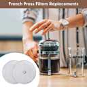 8 PCS French Press Replacement Filters Stainless Steel Reusable Mesh Filter for 34 Ounce, 1 Liter, 8 Cup French Press Coffee Makers and Tea Machines
