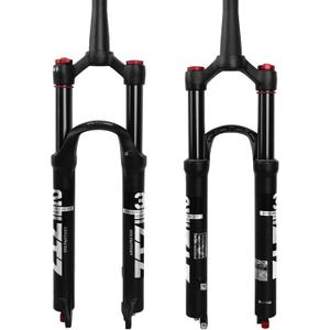 ZTZ 26/27.5/29 inch MTB Air Suspension Fork, 1 1/8 to 1.5 inch Tapered Tube,120mm Travel,QR 9mm*100mm, Manual Lockout, Ultralight Front Fork for XC/AM Mountain Bike (Balck)