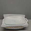 9" x 6" Ceramic Casserole Dish with Glass Lid and Rack, 30 ounce Serving Soup Tureen,Chafing Dish for Buffet, Family Food preserve Tray, Catering Casserole for Party Style, White (11.6 Inch(30 oz))