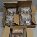 Estmoon 5 Pack Matte Black Door Handles Interior Door Knobs, Home Improvement Keyless Privacy Door Lock, Heavy Duty Zinc Alloy 2.07 lb Door Leverset for Bedrooms Bathrooms