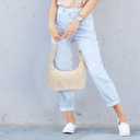 TOPDesign Quilted Puffer Shoulder Bag for Women, Trendy Lightweight Hobo Crescent Bag with Adjustable Strap