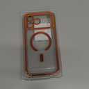 Glitter for iPhone 17 Pro Max Case with Eye-catching Integrated Lens Protection, [Sparkly Bling Back Panel] [Seamless Work with Magsafe] Cute Women Girly Phone Case for iPhone 17 Pro Max Cosmic Orange