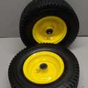 13x5.00-6 Lawn Mower Tires with Rim 13x5-6 NHS Pneumatic Tires with Tube, 3" Centered Hub, 3/4" Bushings 2 Pack