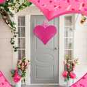 2 x RattanView 3 Pcs Valentines Door Decorations Valentines Heart Door Hanger Ornaments Rose Red Glitter Heart Shaped Wooden Hanging Sign 11 x 12 Inch for Home Wall Porch Wedding Birthday Wreath Crafts