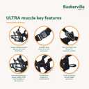 Baskerville ULTRA Muzzle - Patented Humane Design, Breathable, Dog can Pant and Drink, Adjustable, Padded, Training Muzzle for Medium-sized Dogs, Prevents Biting, Wildlife Scavenging (Size 3, Black)