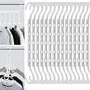Mr. Pen Space Saving Hangers for Clothes, 16 pcs, White, Plastic Multi Clothes Hangers Space Saving, 5 Slots, 360° Rotating Hooks