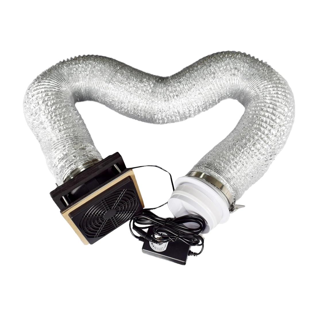 3D Printer Enclosure Ventilation Kit with 180CFM 4" Exhaust Fan  Fume Extractor with Sealed Port & Backdraft Valve, Wall/Window Mountable for Non-Ventilated Enclosures