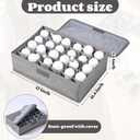 2 Pcs Light Bulb Organizer Storage Box Ornament Storage with 30 Dividers Foldable Bulbs Organizer with Lid Sturdy PP Board Fits Various Standard Dustproof Fabric Case for Home Vbs (Grey)