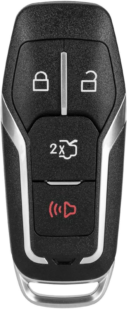 Key Fob Cover Replacement 4 Buttons Key Fob Shell Case M3N-A2C31243300 164-R7989 for Ford Explorer 2016-2017, for Ford Edge / Fusion Titanium / Mustang 2015-2023