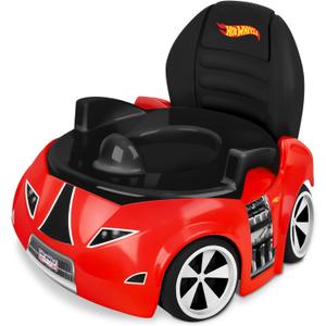 Hot Wheels Race Car Potty Training Toilet, Includes Detachable Toddler Toilet Seat and Kids Potty, Ages 12 Months and Up, Red