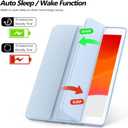 Aoub Case for iPad 6th/5th Gen 9.7 Inch, Slim Smart Cover, Soft TPU, Auto Sleep/Wake - Sky Blue