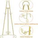 Gold Easel Stand for Sign,Adjustable Easel Dispaly Stand, Metal Easels for Dispalying Pictures,Easels for Wedding Poster Holder,Display Stand with Chain Support