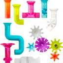 Boon Bundle Baby and Toddler Bath Toys - Includes Boon Pipes, Cogs, and Tubes Bathtub Toys - Toddler Sensory Toys - Multicolored - 13 Count - Ages 12 Months and Up